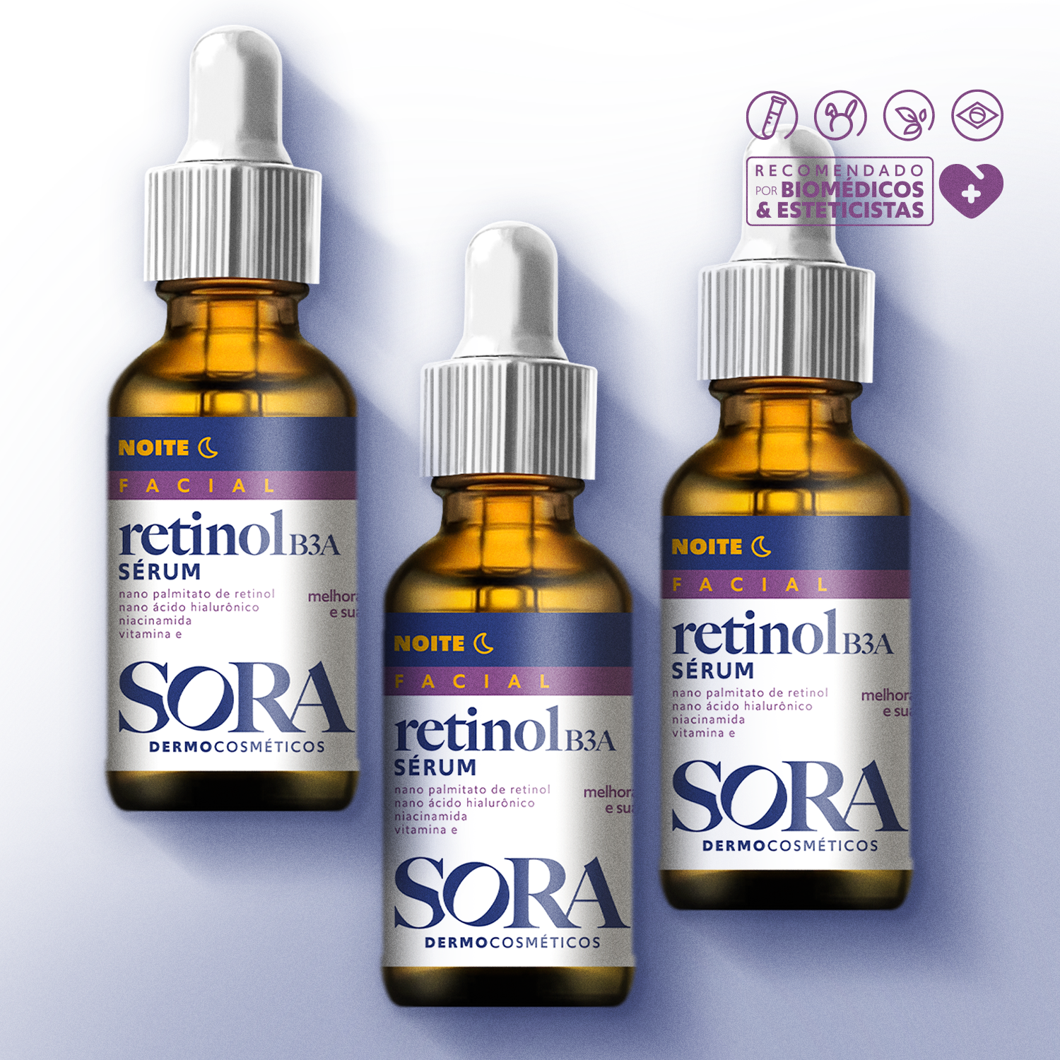 Kit 03 Séruns Retinol B3A Sora Dermocosméticos
