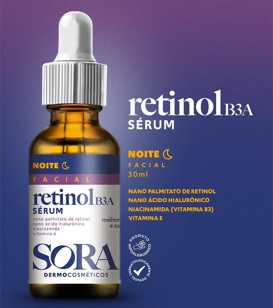 Kit 03 Séruns Retinol B3A Sora Dermocosméticos