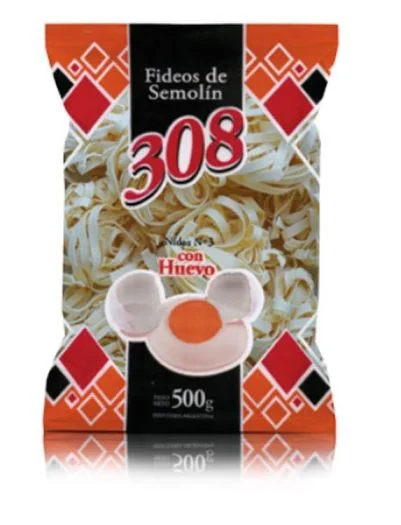 Fideo 308 N°2 Con huevo 