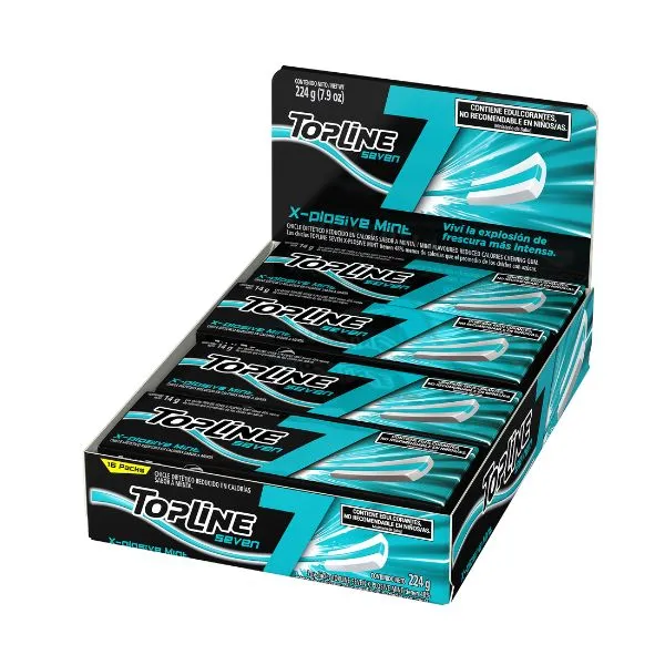 Chicle Topline 7 X-plosive Mint X16uni