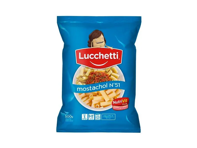 Fideo Lucchetti Mostachol X500gr