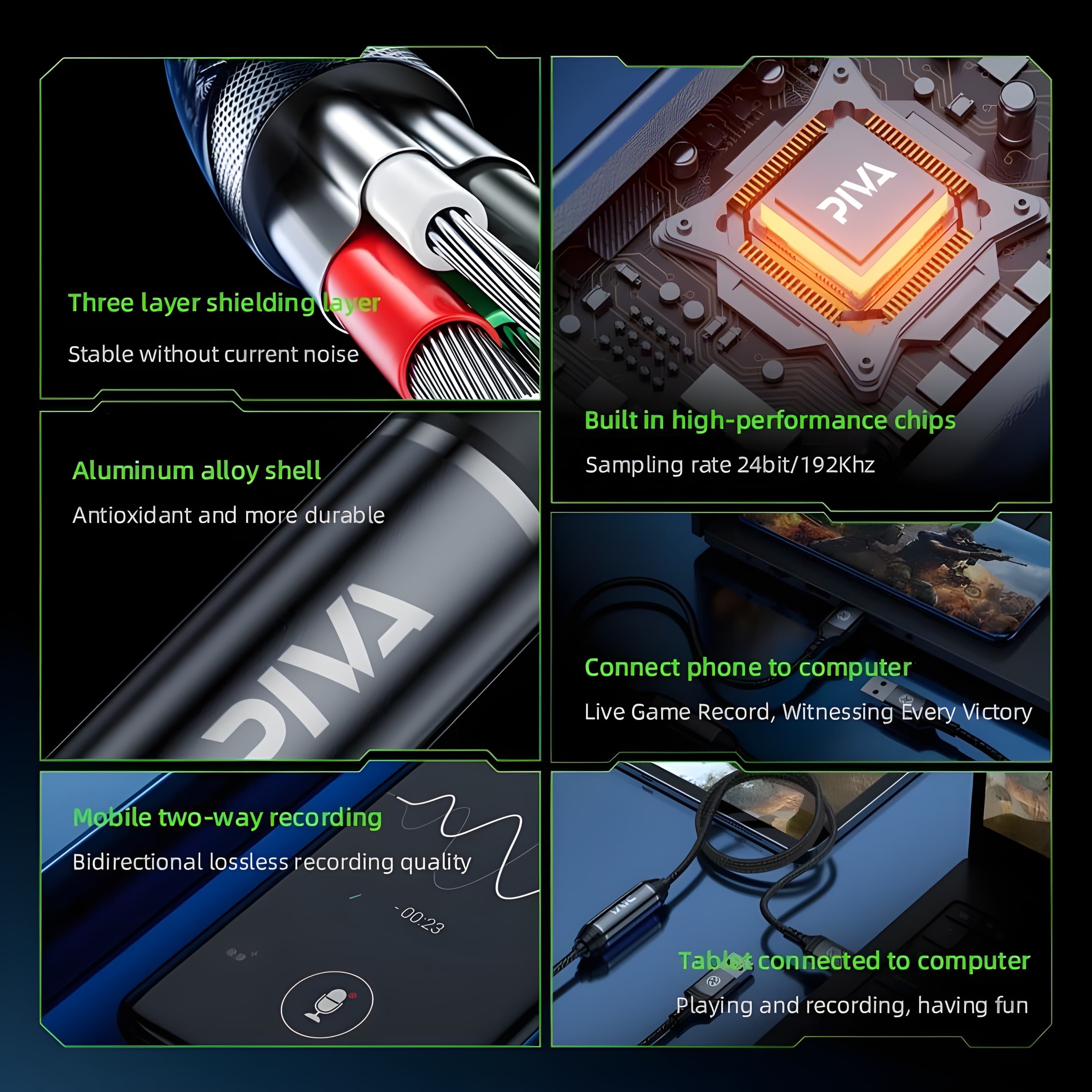 PIVA ses kayıt kablosu 