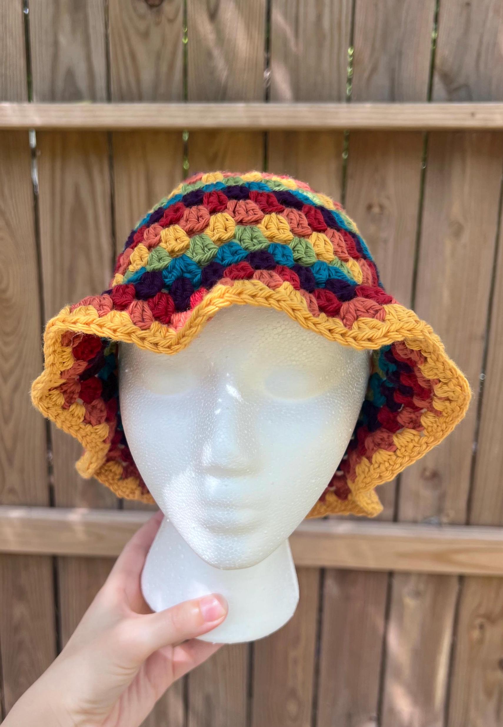 Rainbow Crochet bucket hat
