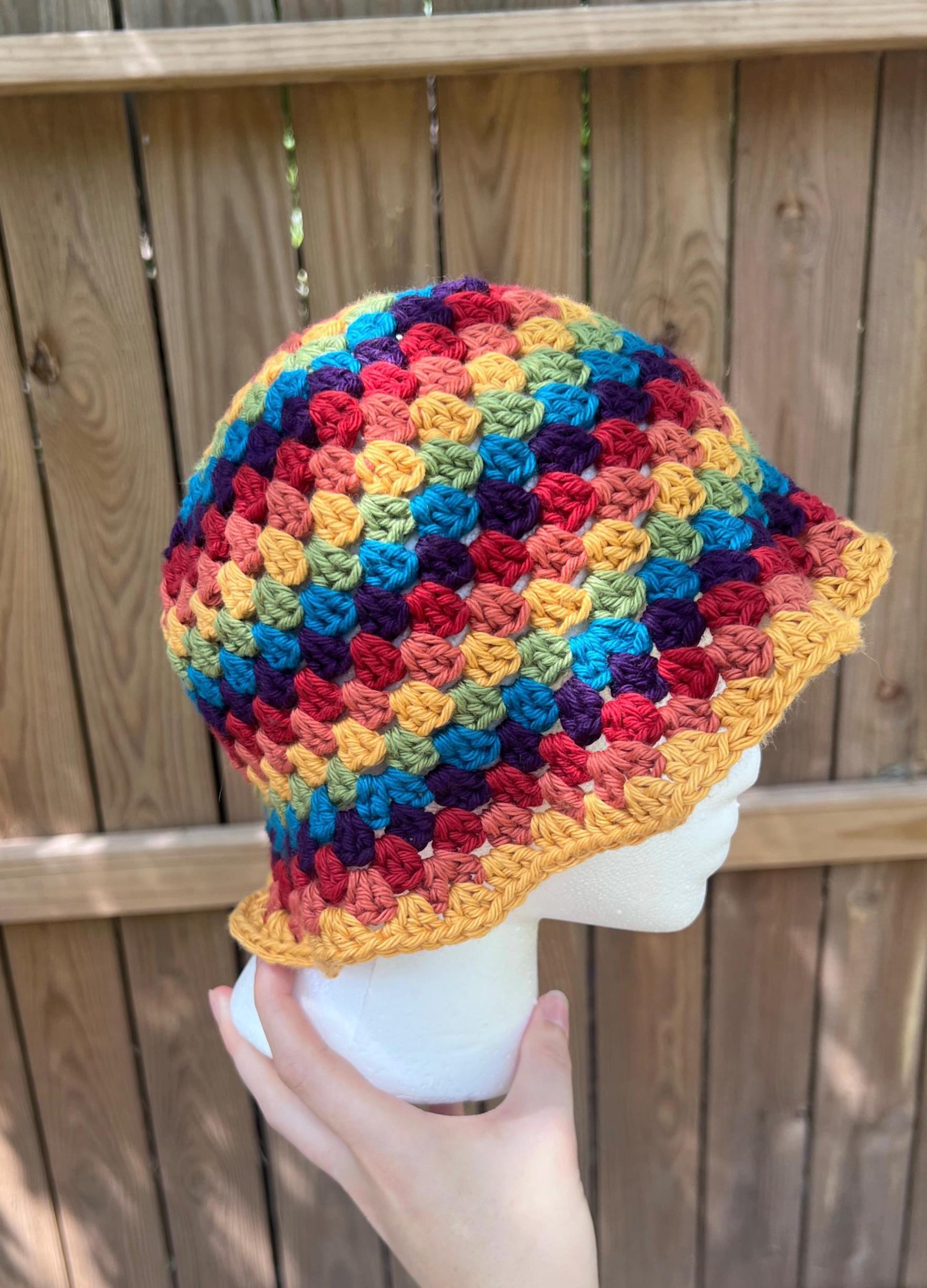 Rainbow Crochet bucket hat