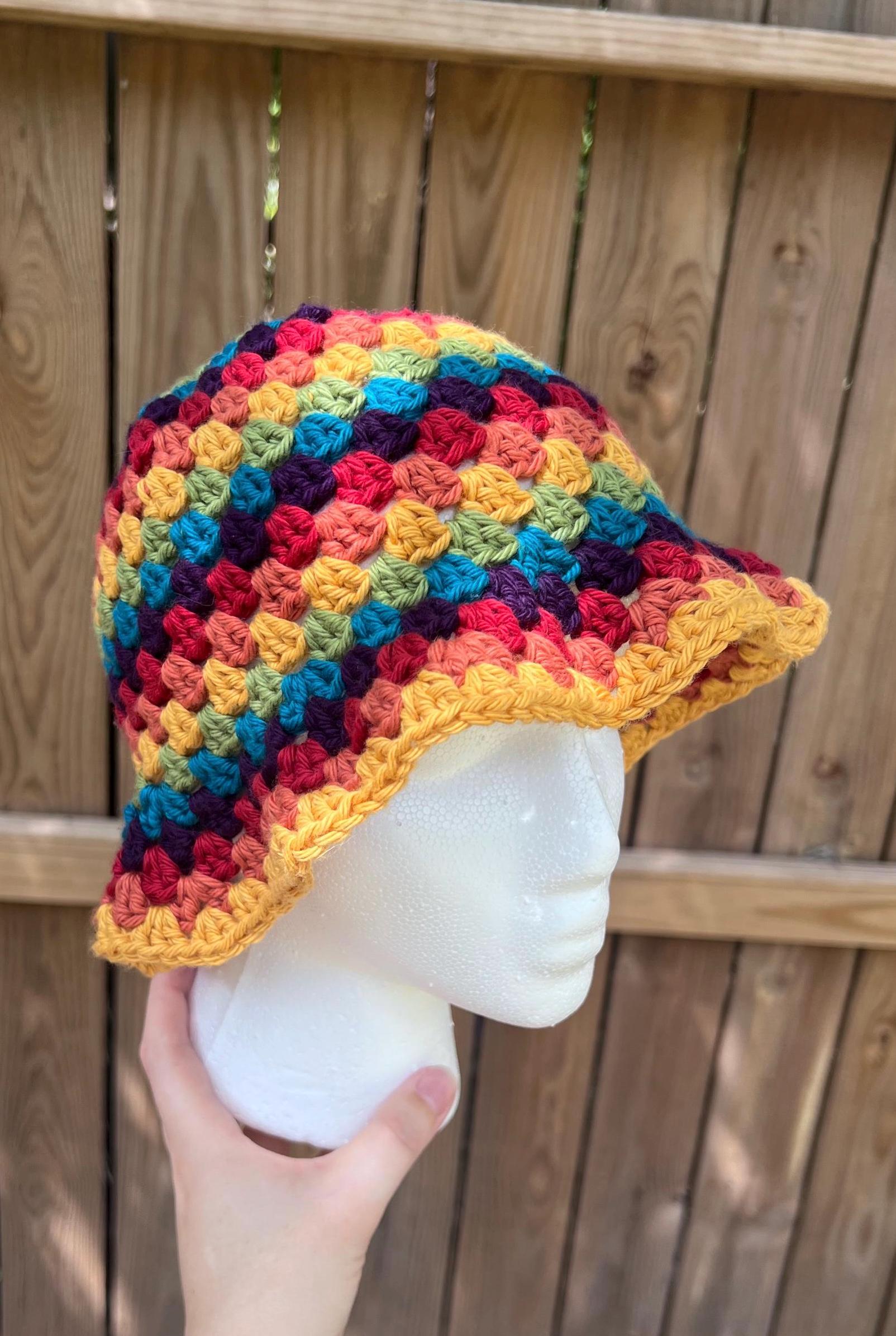Rainbow Crochet bucket hat