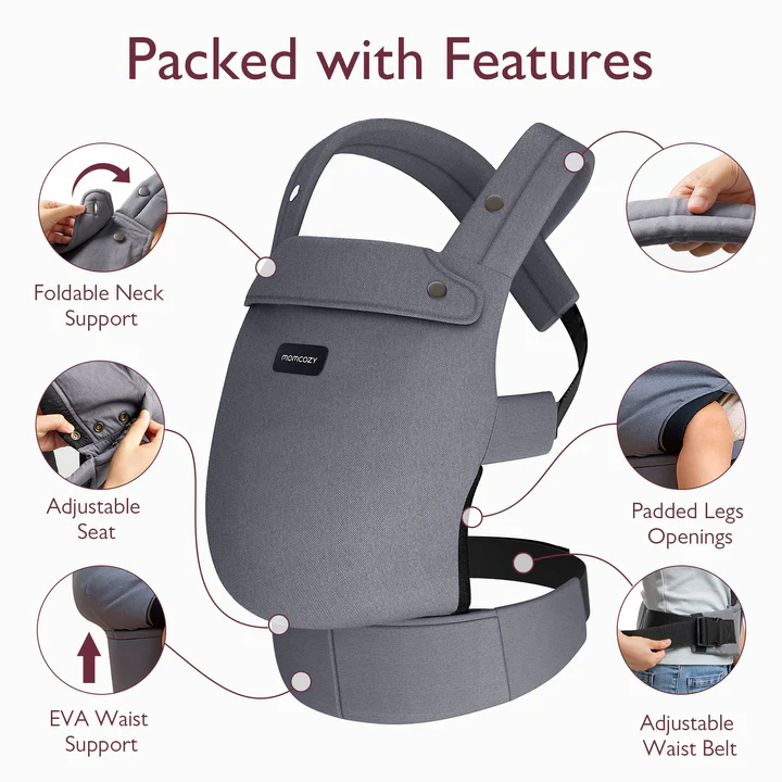 Portabebés Ergonómico Momcozy PureHug Transpirable para Recién Nacidos y Niños
