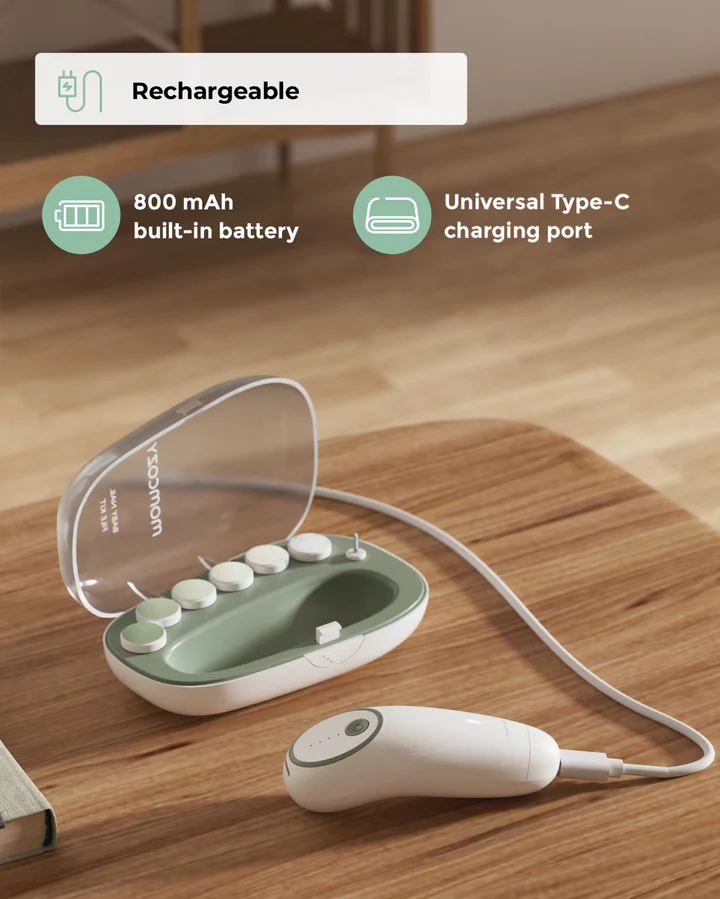 Momcozy Lima eléctrica de uñas para bebé, recortadora de uñas eléctrica suave