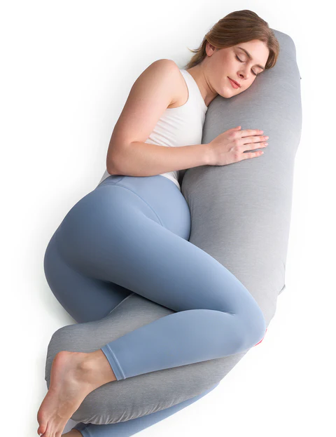 Almohada de Maternidad Ergonómica Momcozy en Forma de J para Soporte de Cuerpo Completo