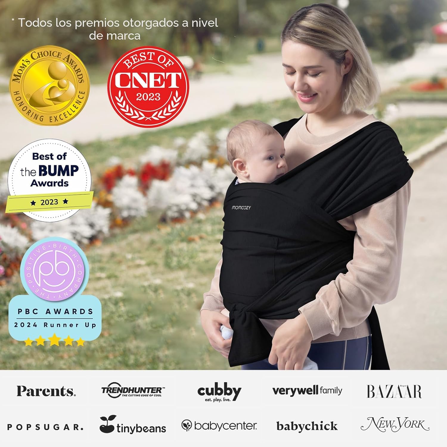 Fular Portabebé Momcozy Negro 1 Uni
