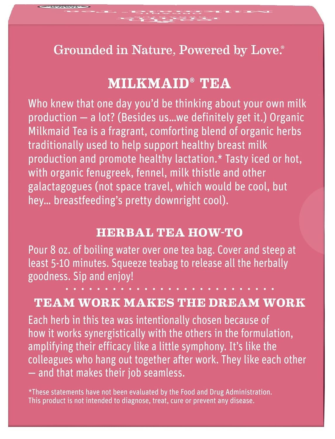 Té Earth Mama Organic Milkmaid® | Bolsitas de té de hierbas para apoyo a la lactancia, suplemento de lactancia descafeinado para aumentar la producción de leche materna, con cardo mariano y fenogreco