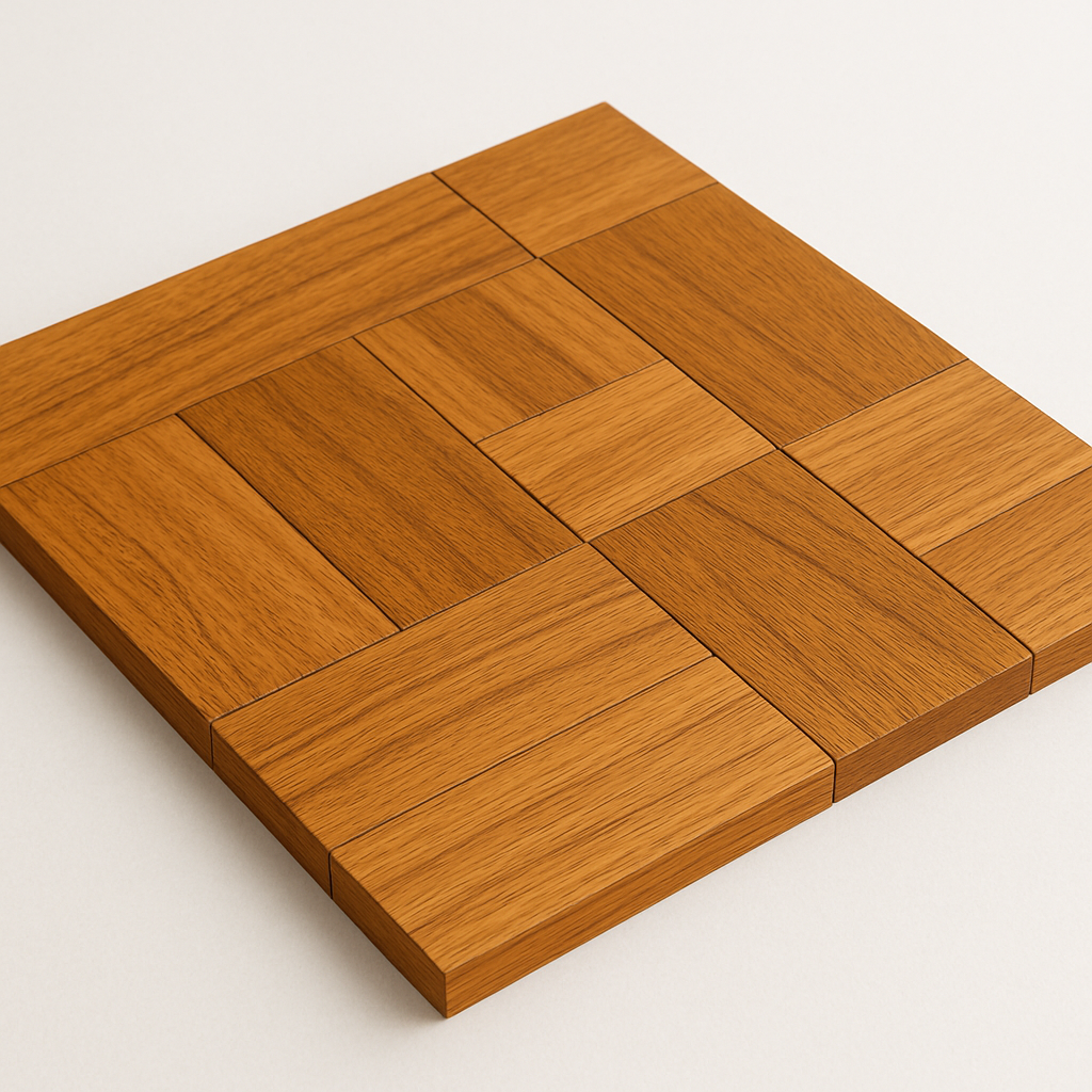 Teak Wood Floor Tile 2*2  (Pack of 12)