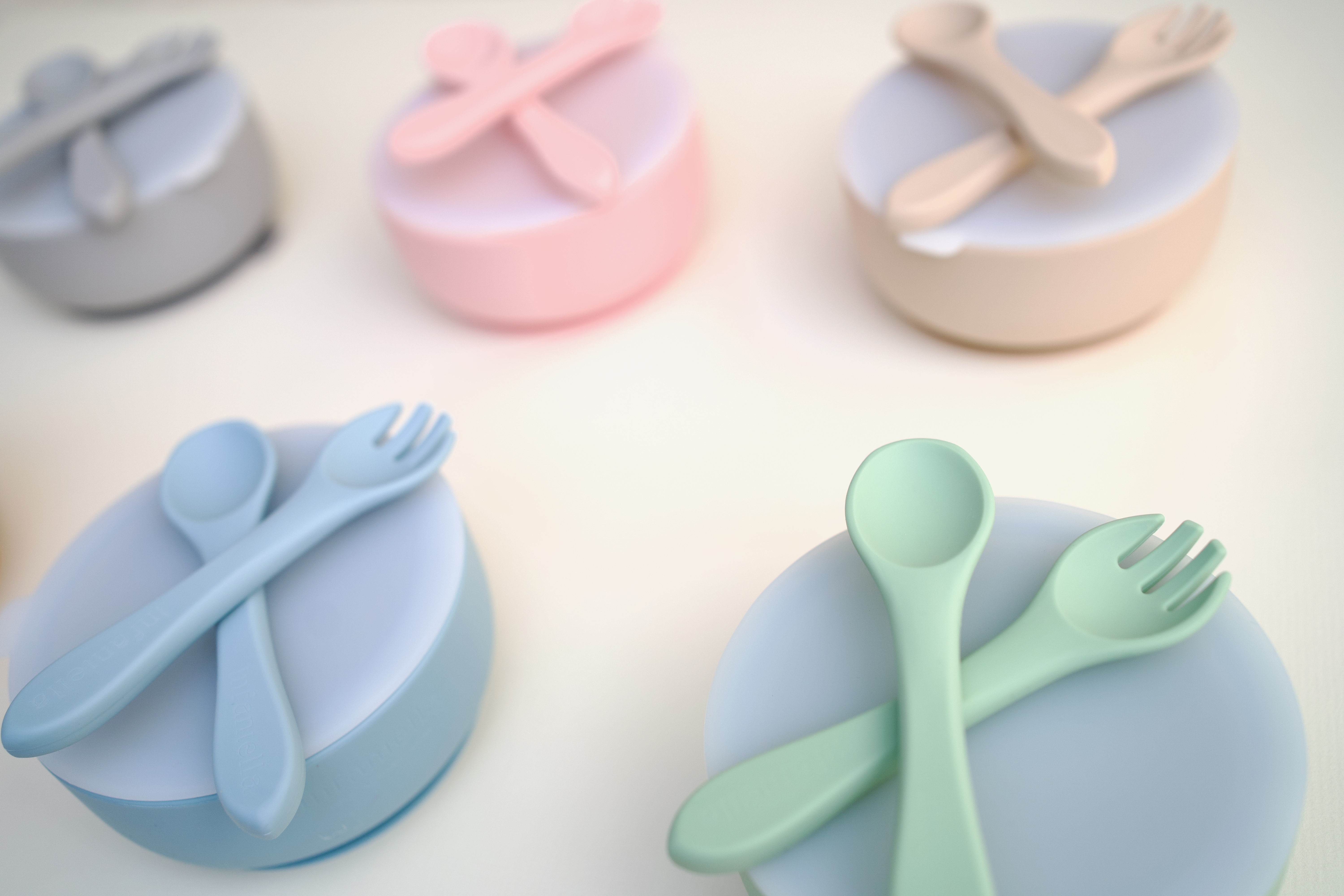 Suction Bowl with Lid, Spoon and Fork
