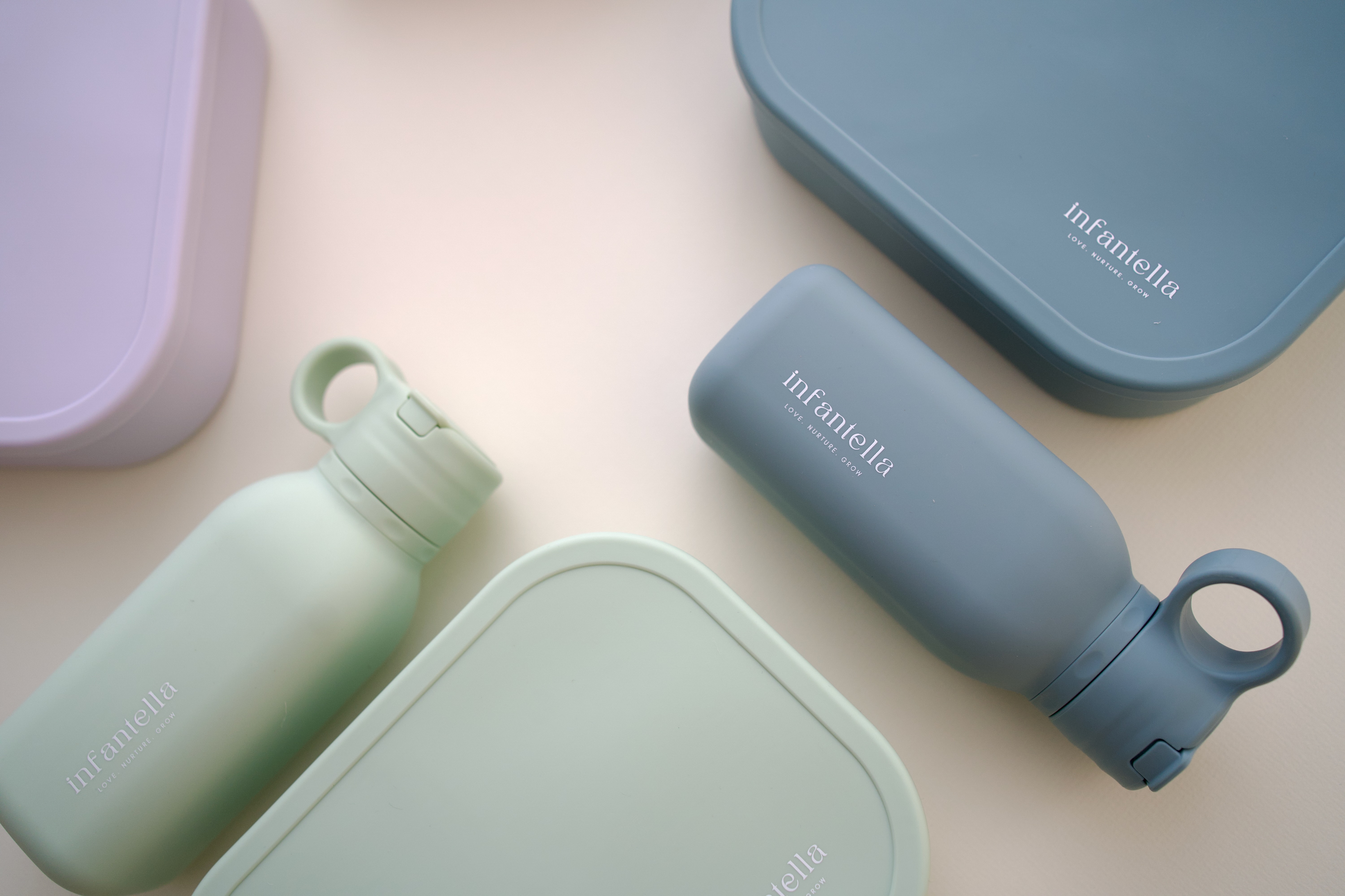 Silicone Lunch Box with Drink Bottle and Cutlery