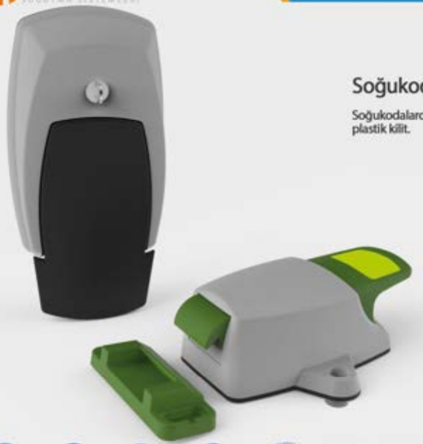 Chapa plástica para puerta de abatir con llave y pulsador interno OMG-K2100