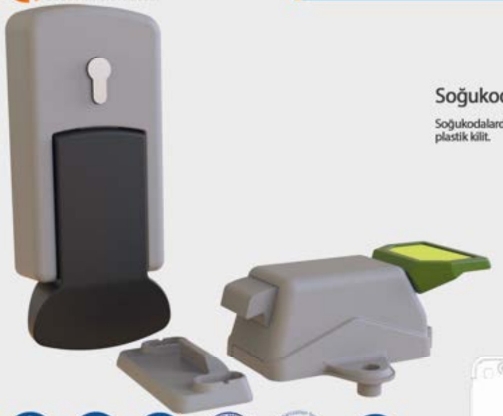 Chapa plástica para puerta de abatir con llave y pulsador interno OMG-K2200