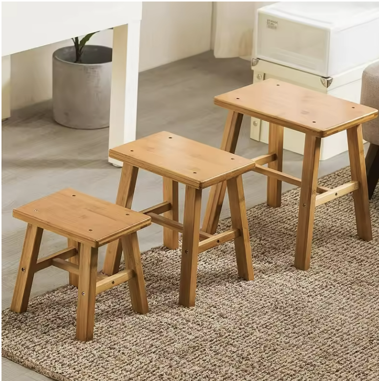 Set of 3 Wooden Step Stools