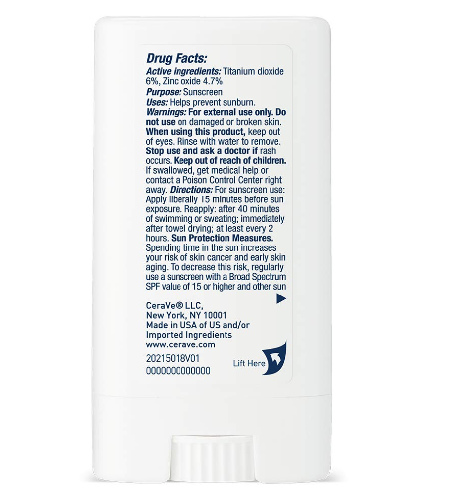 Protector solar en barra CeraVe SPF 50