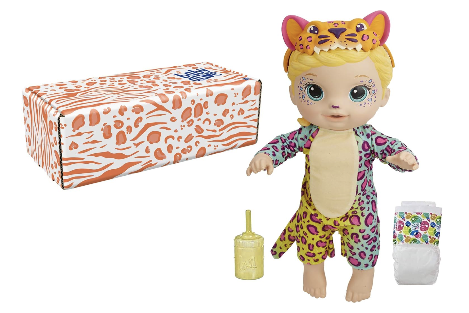 Muñeca Baby Alive disfraz de leopardo