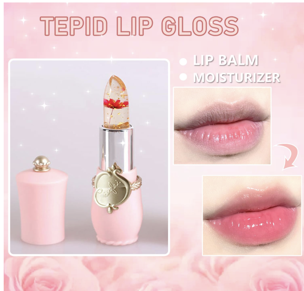 Labiales transparentes con flores reales 
