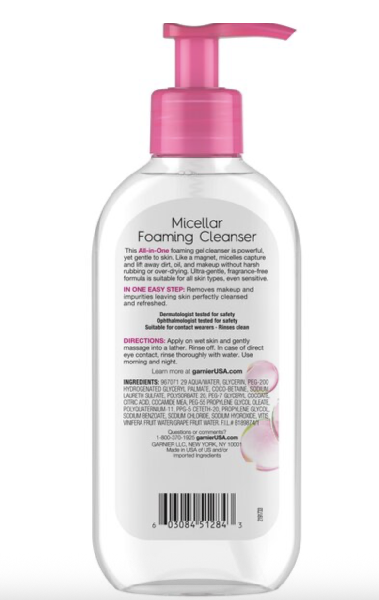 Limpiador espumoso micellar Garnier SkinActive