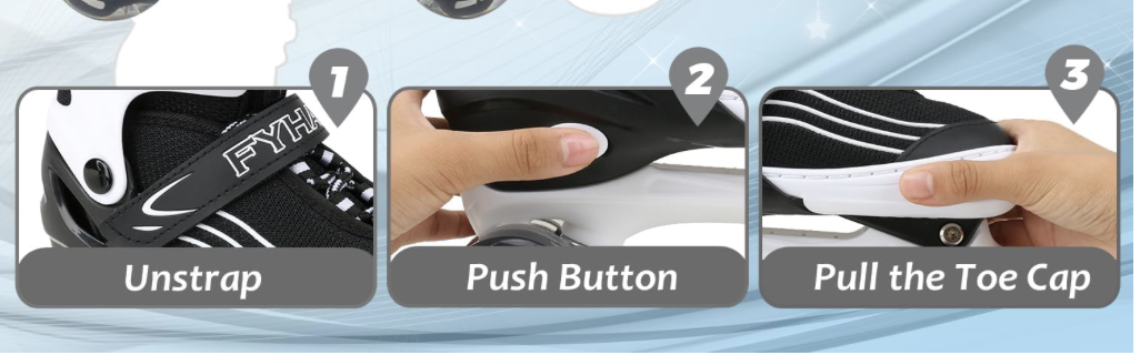 Patines de cuatro ruedas negros