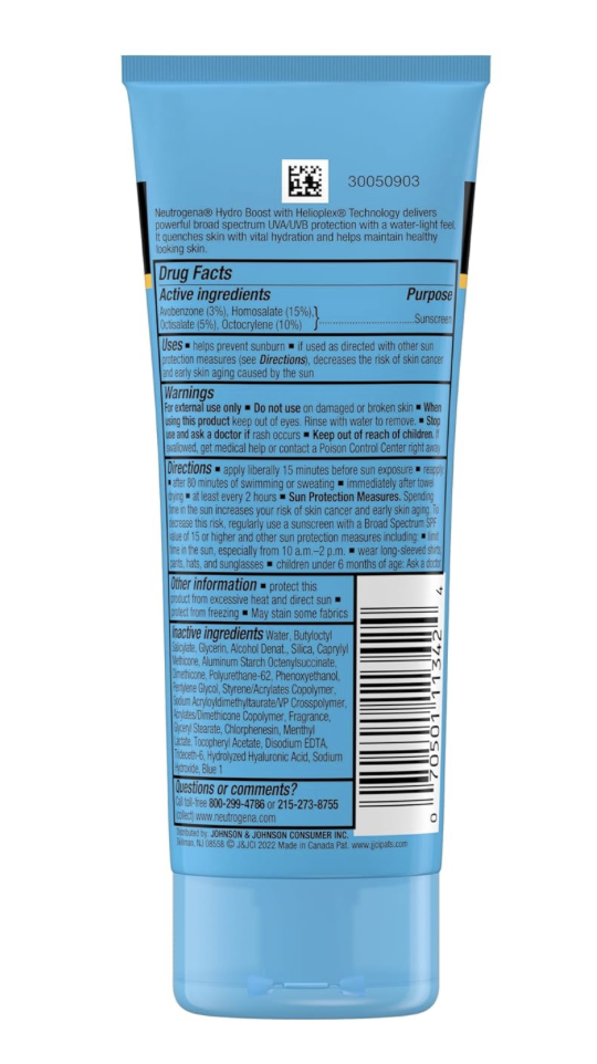 Protector solar Neutrogena Hydro Boost SPF 50