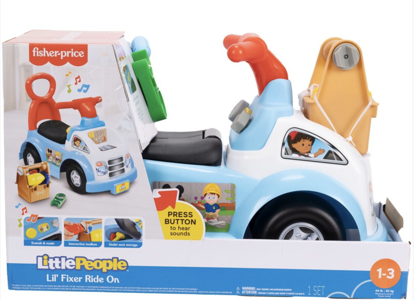 Carrito de paseo Fisher-Price Little People Lil’ Fixer