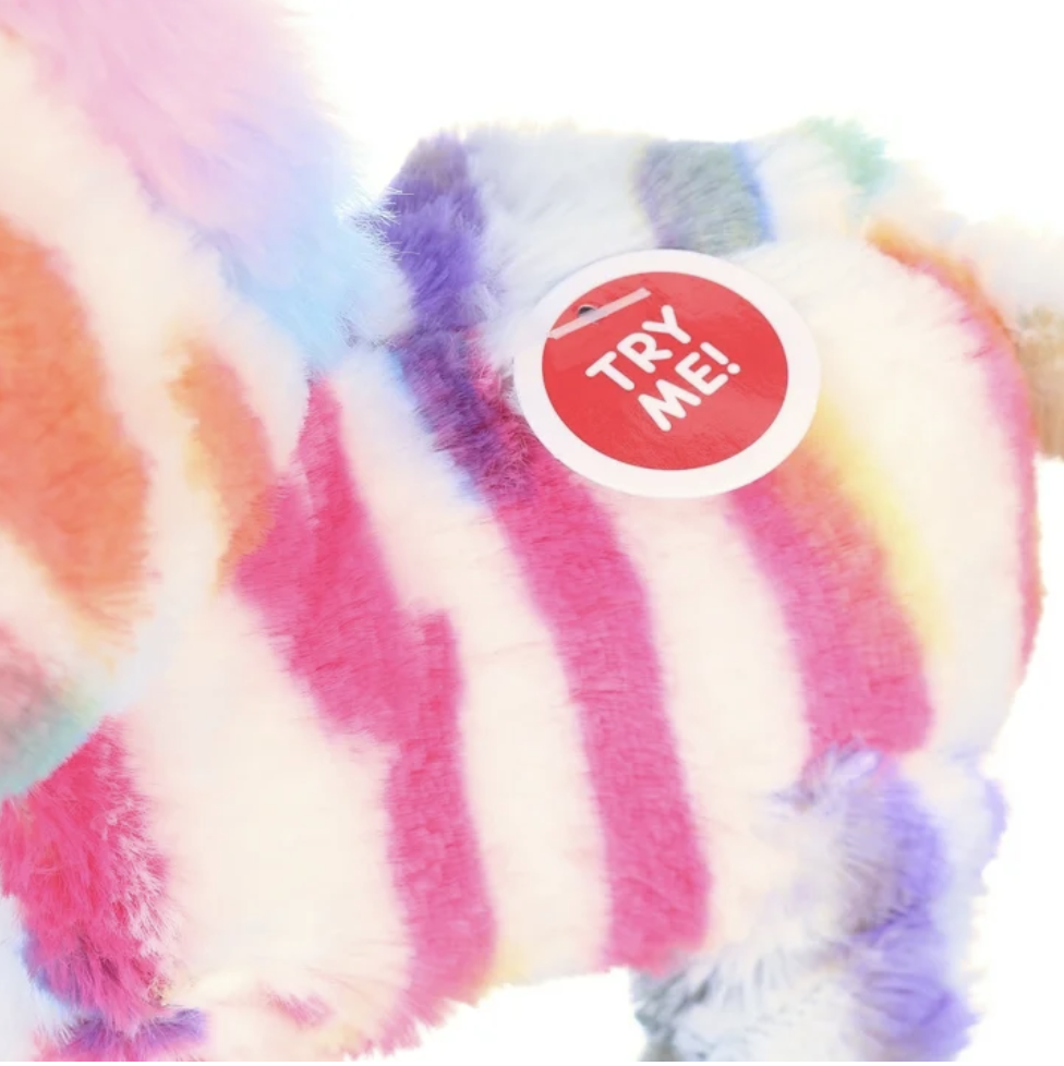 Peluche de cebra arcoíris