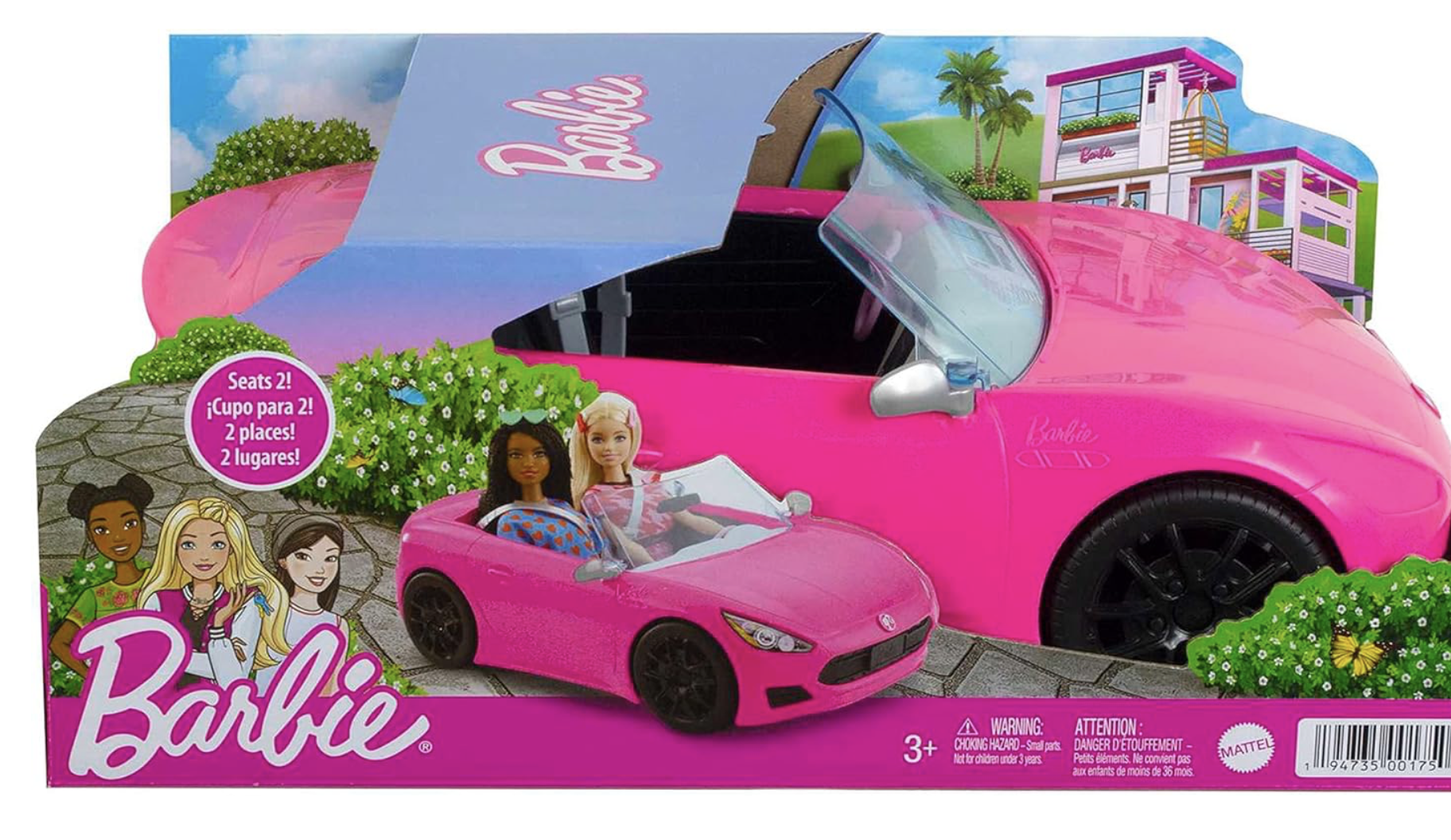 Coche rosa convertible Barbie