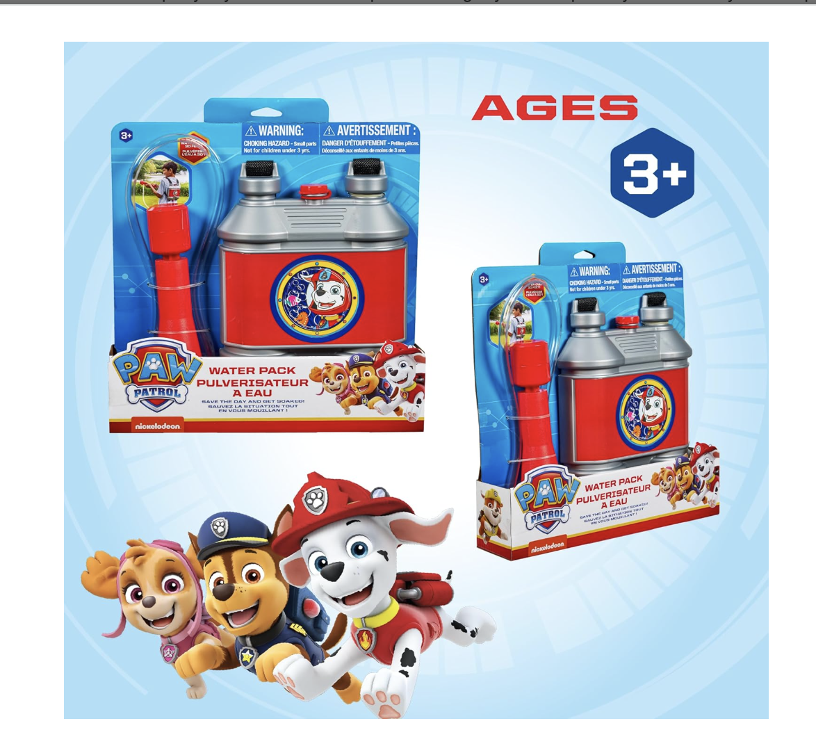 Mochila lanzadora de agua PAW Patrol