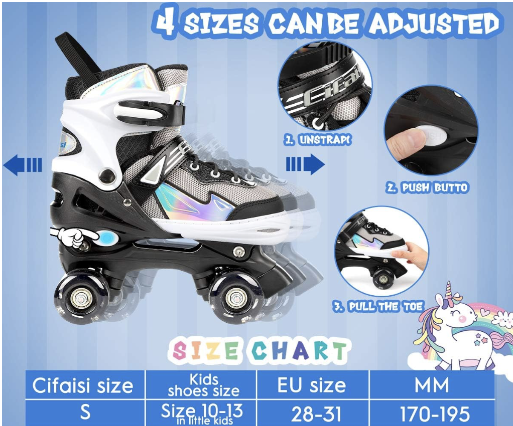 Patines de cuatro ruedas negro