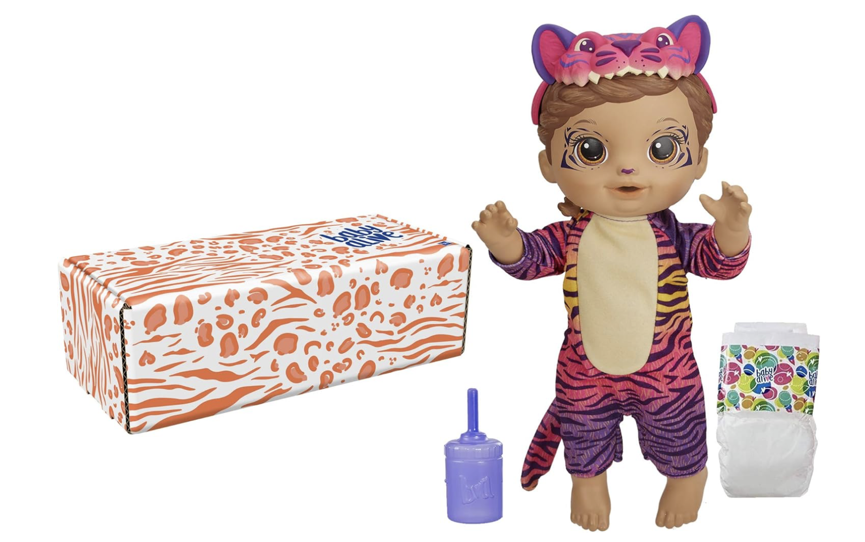 Muñeca bebé disfrazada de tigre