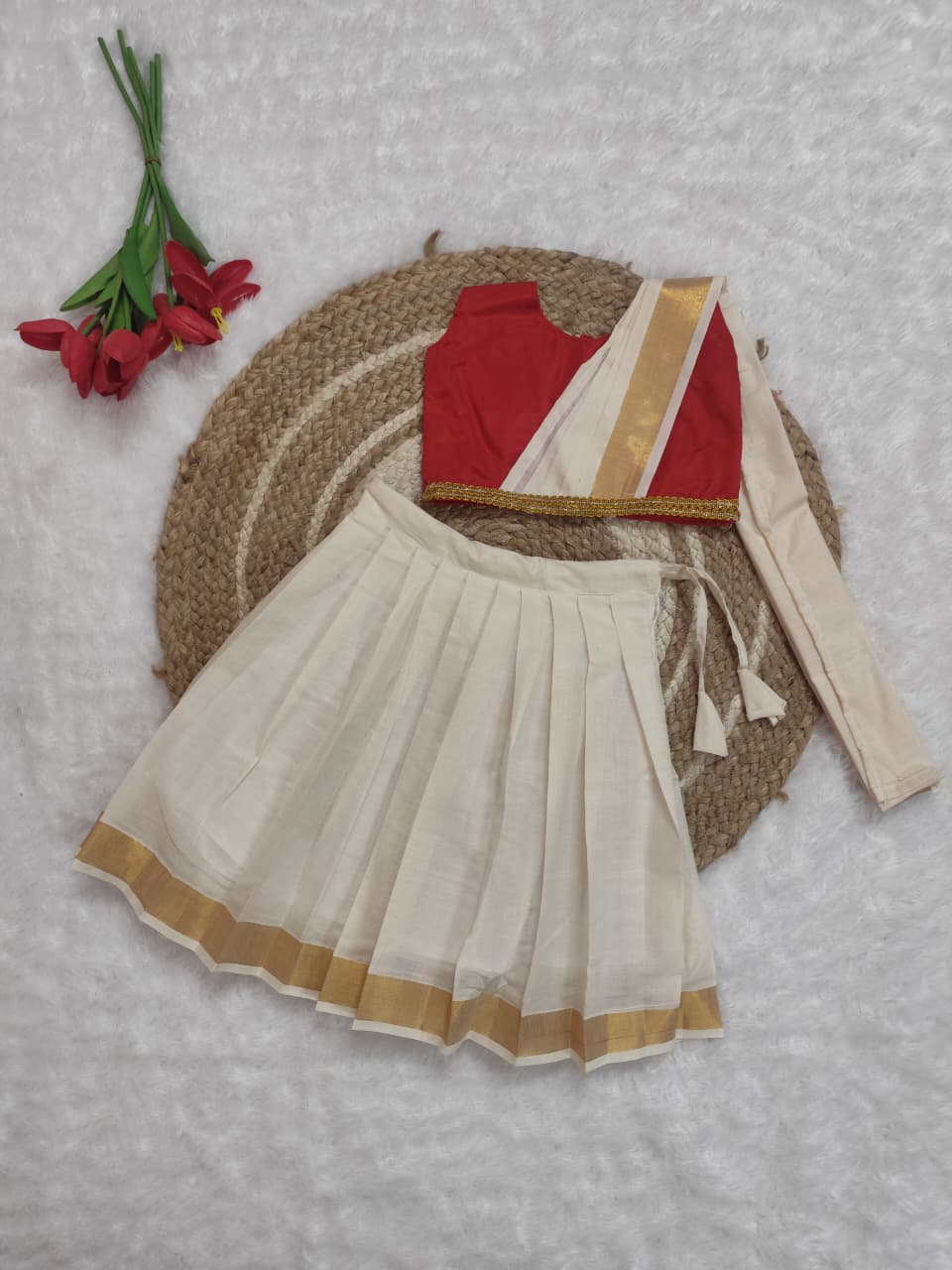 Traditional Kerala Set Mundu for Girls
