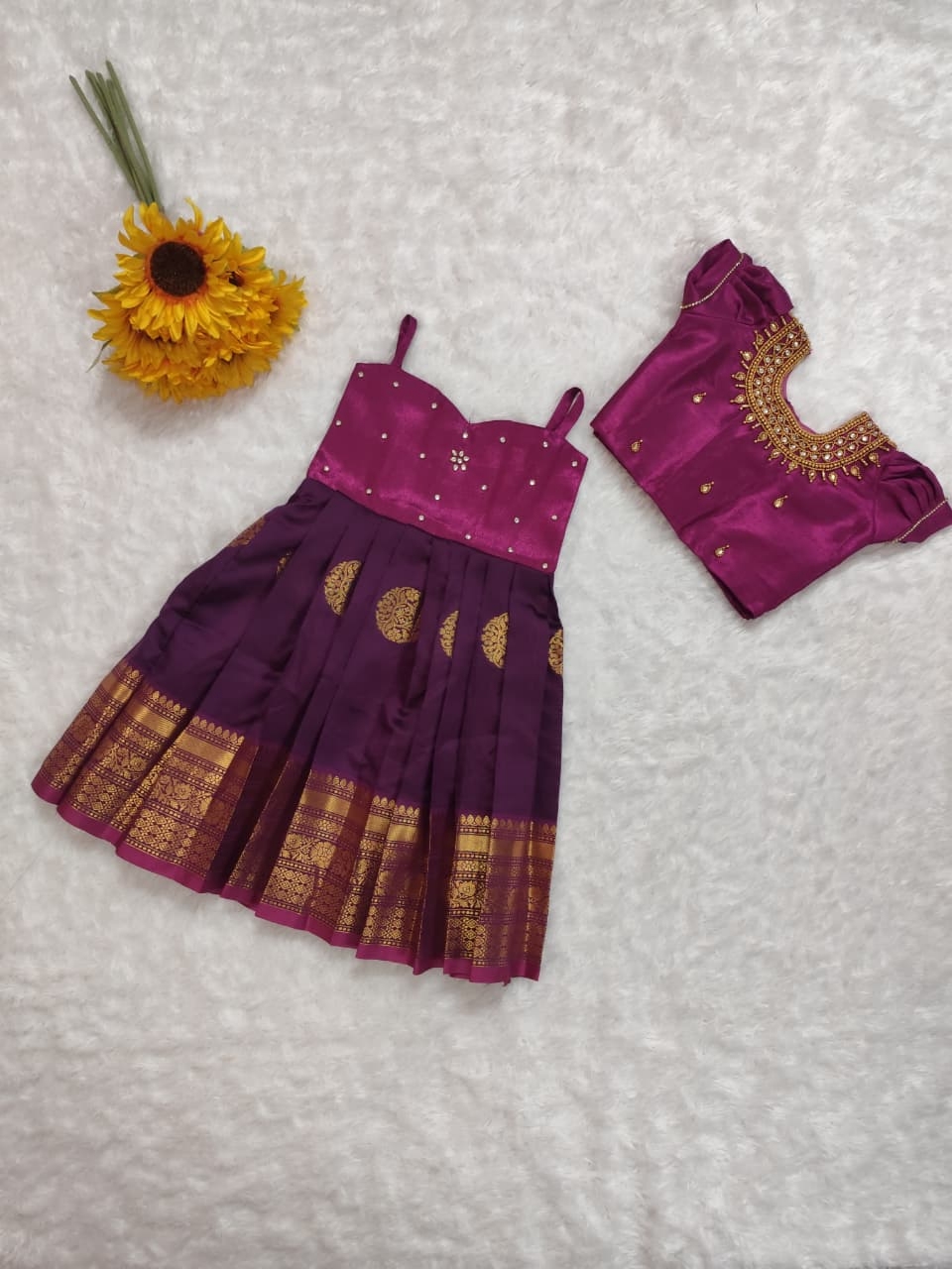 Girls Traditional Silk Dress Set