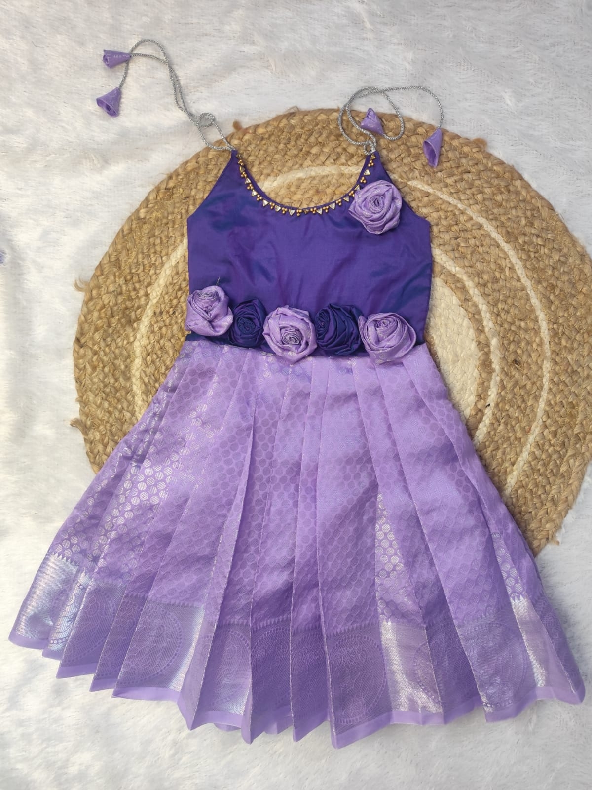 Purple Floral Girls' Dress