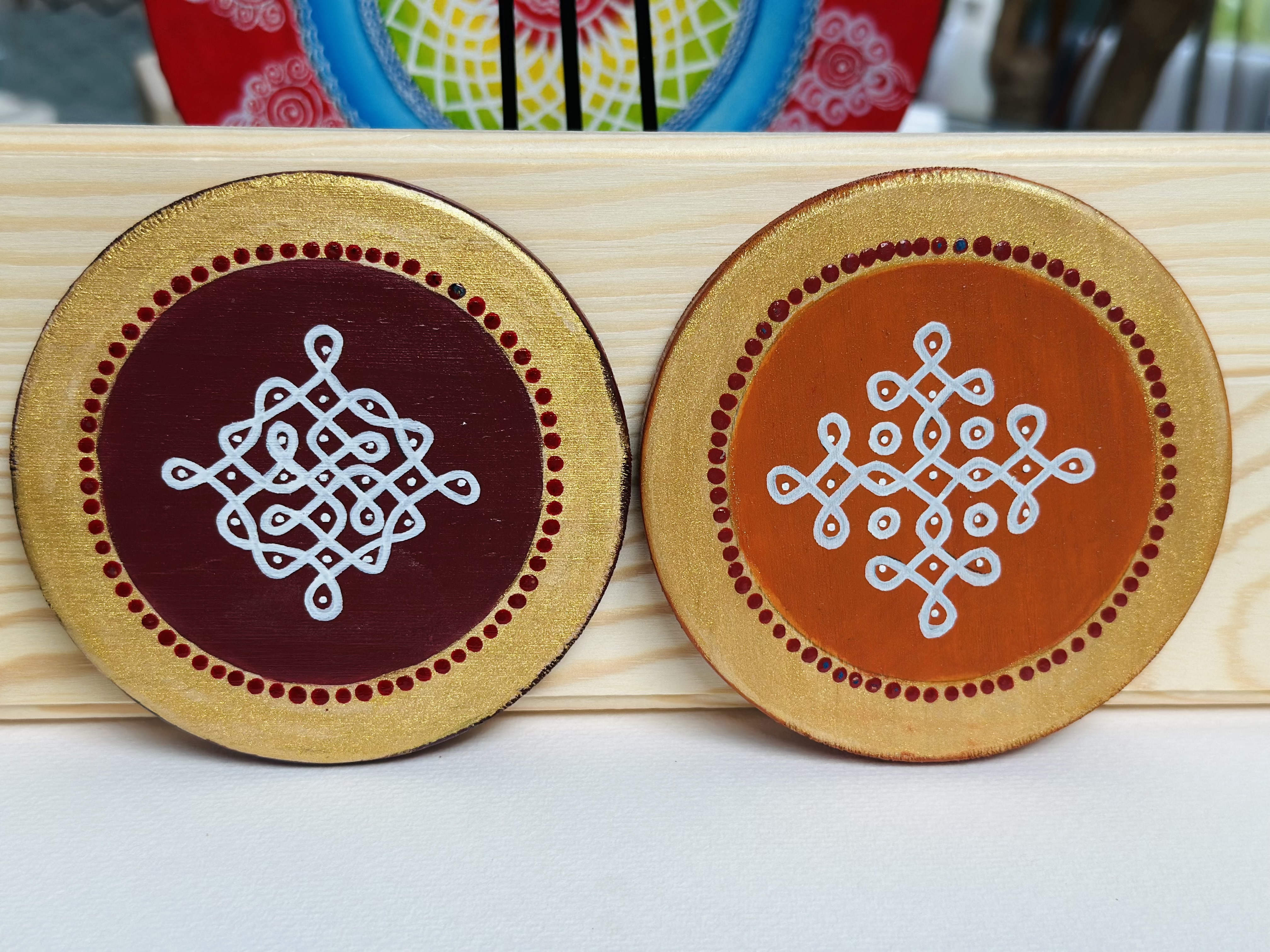 Hand-painted Wooden Coasters
