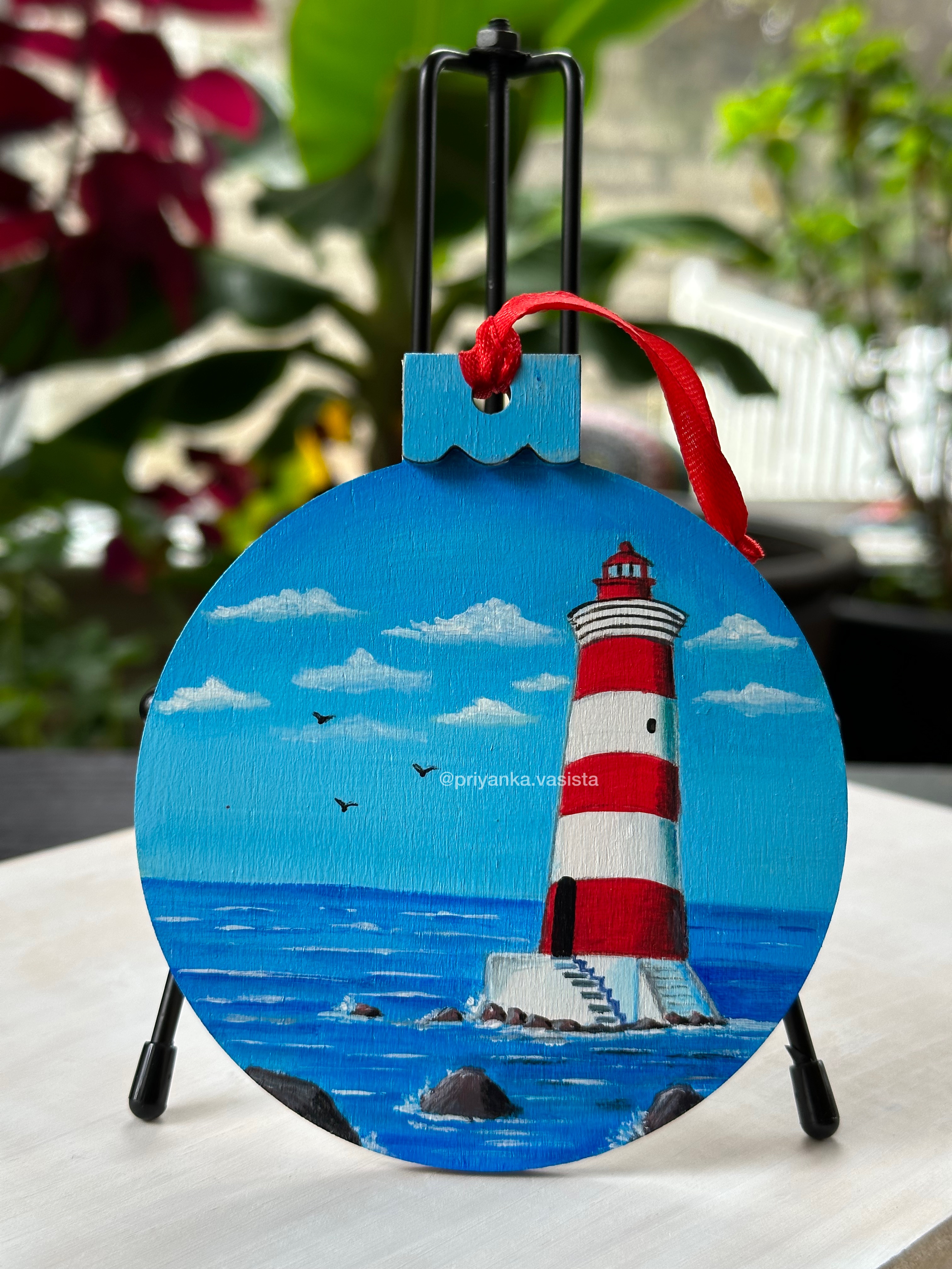 Hand-Painted Lighthouse Wall Hanging