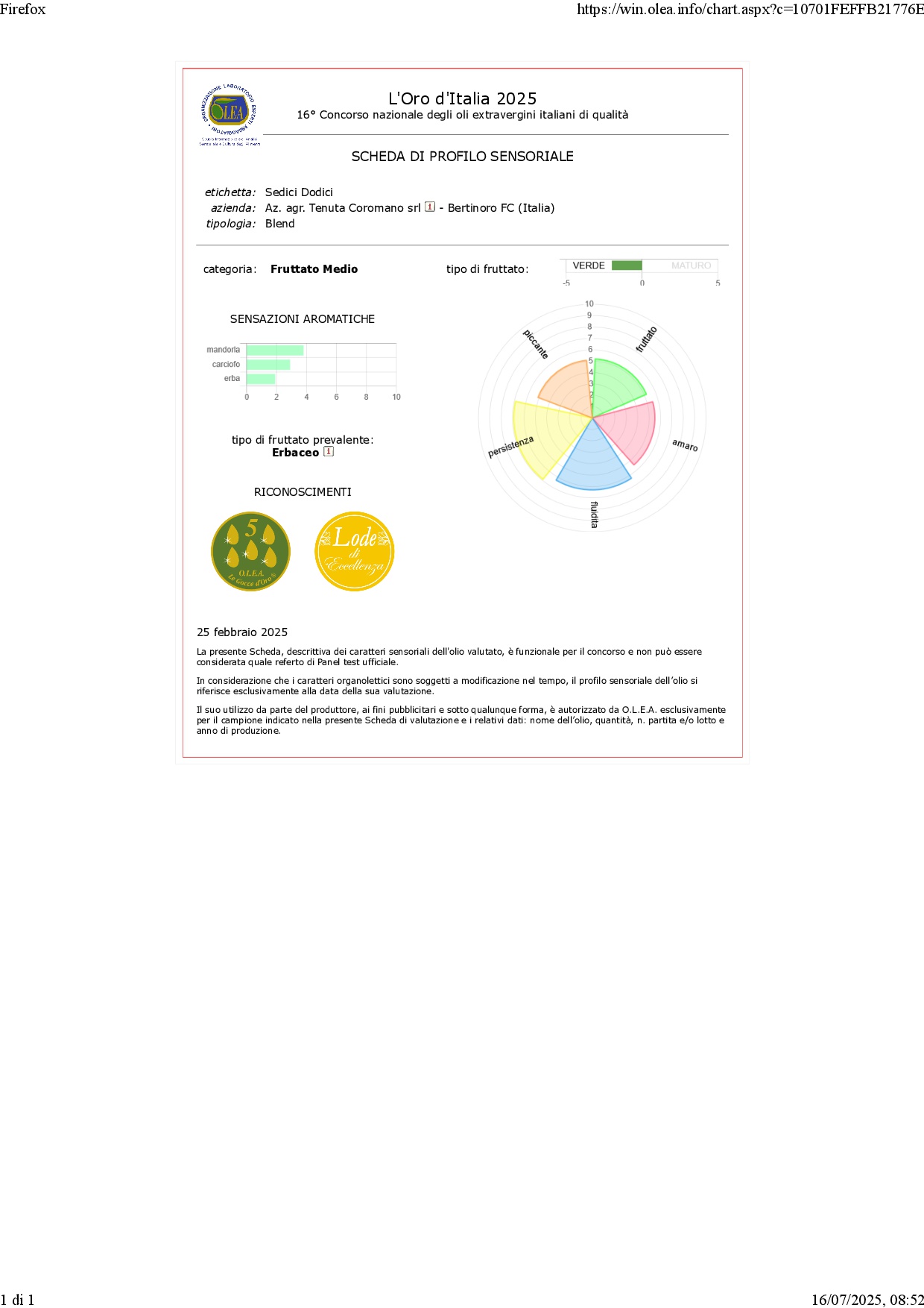 Olio extravergine di oliva spremuto a freddo