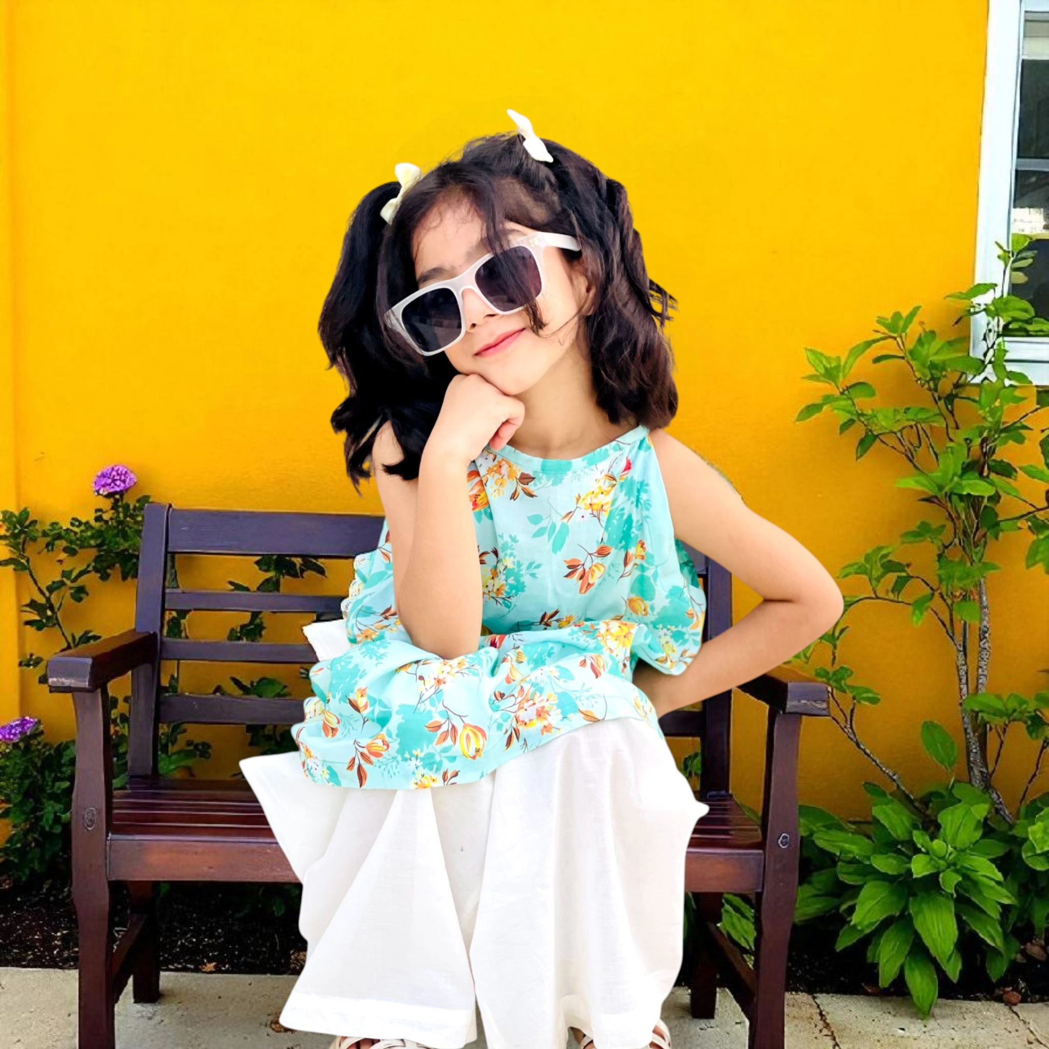 Floral Sleeveless Two piece for Girls
