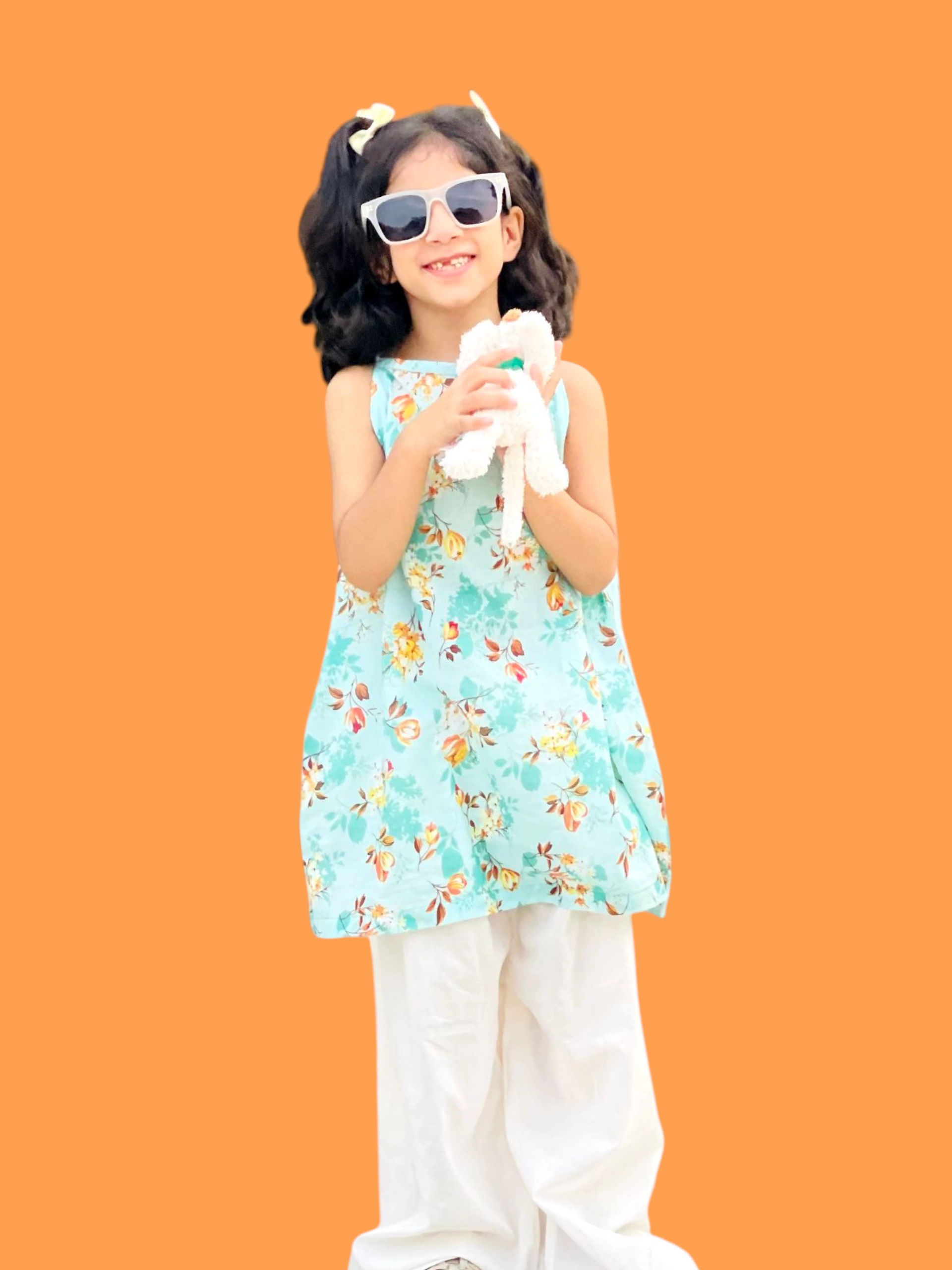 Floral Sleeveless Two piece for Girls