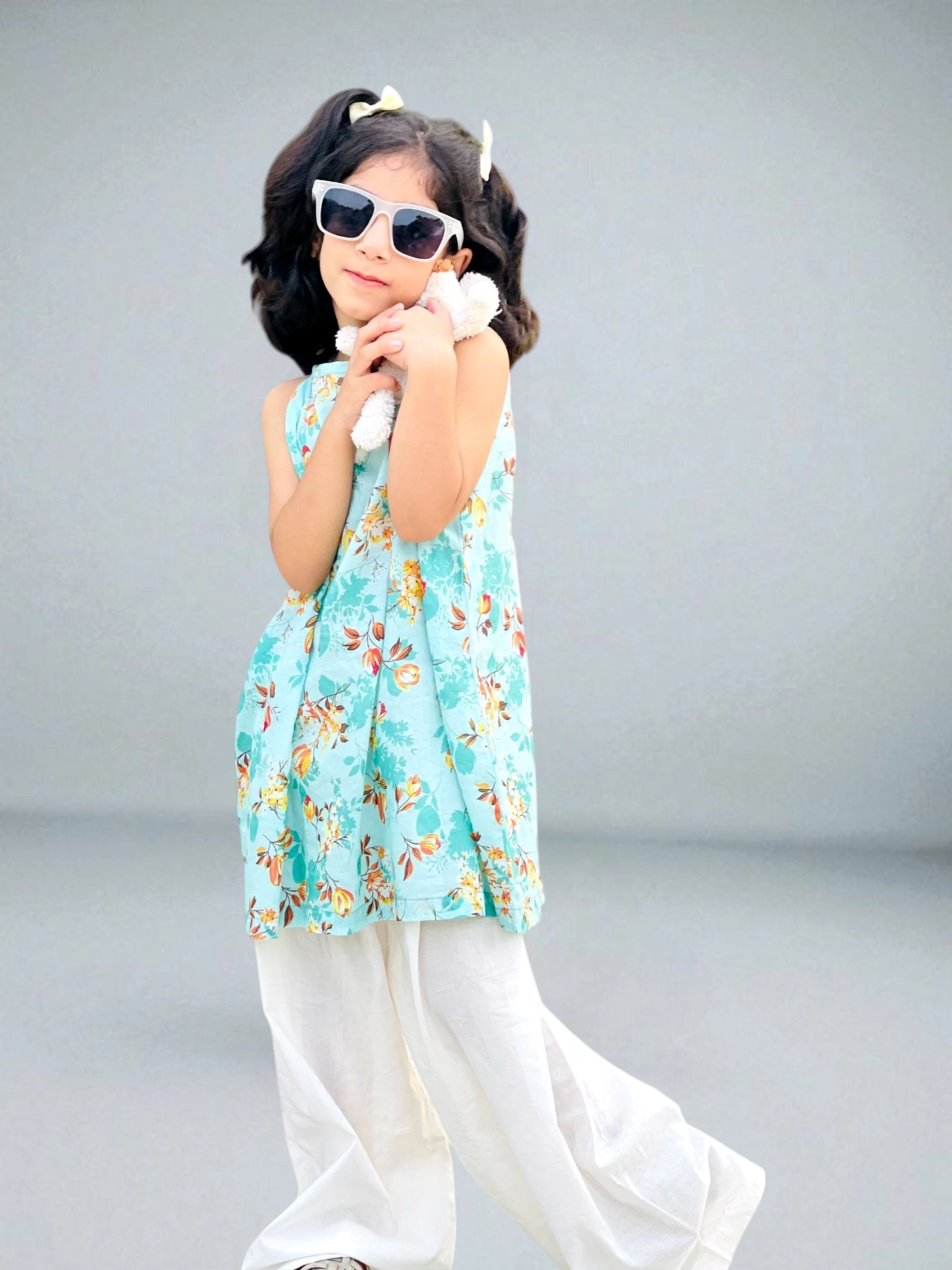 Floral Sleeveless Two piece for Girls