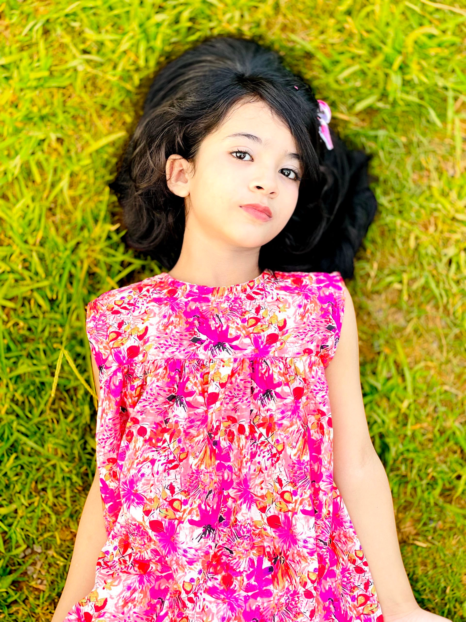 Girls' Floral Top with White Palazzo Pants