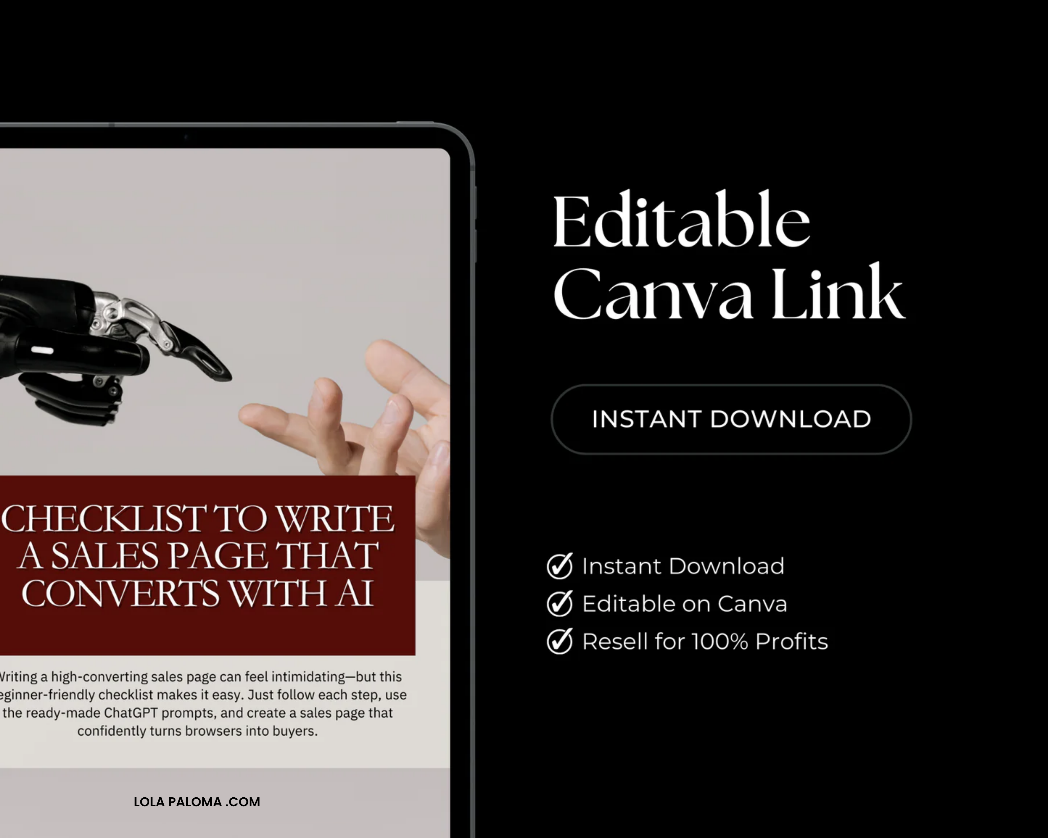 CHECKLIST: High-Converting Sales Page with AI