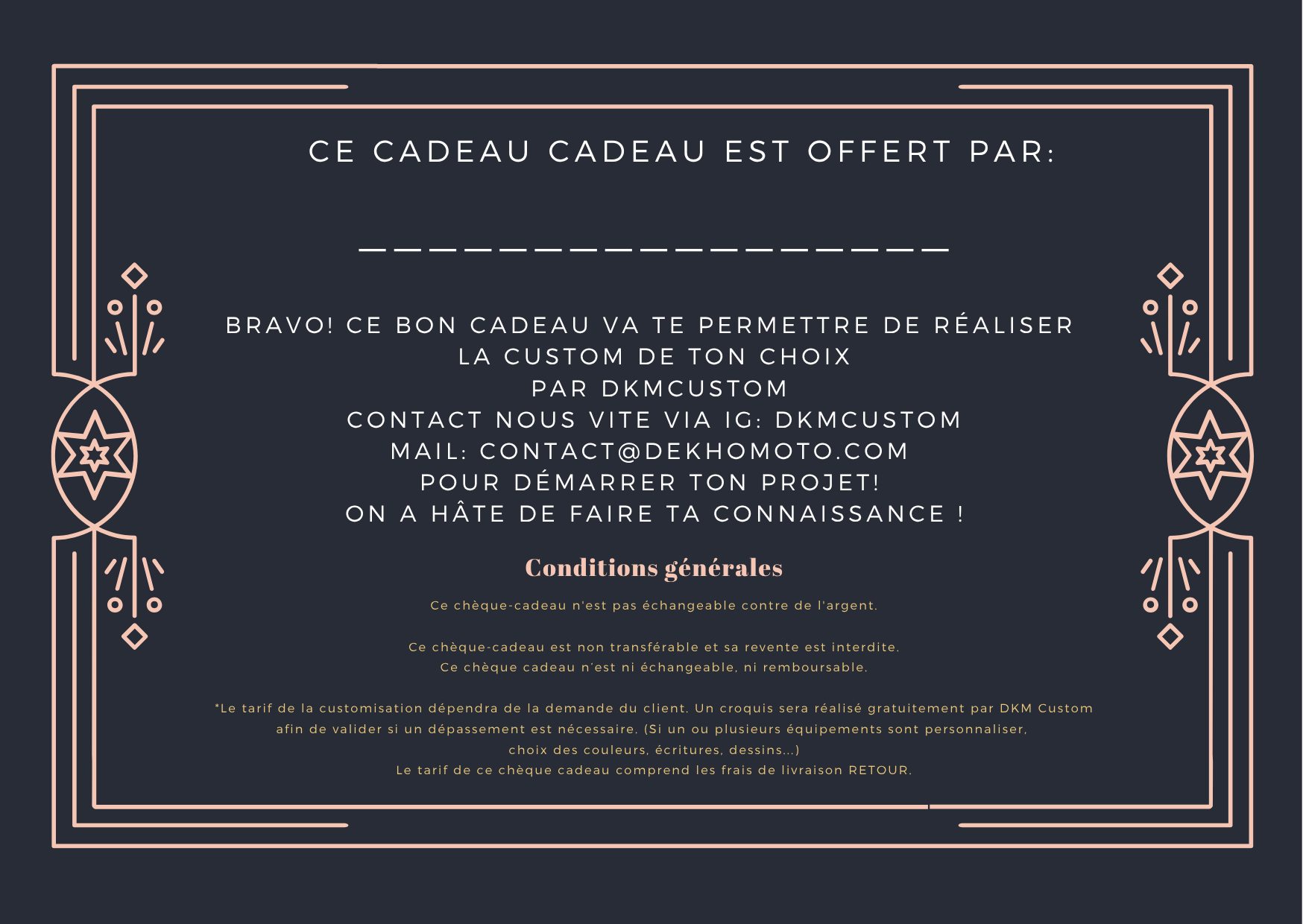 E-CARTE CADEAU DKM CUSTOM