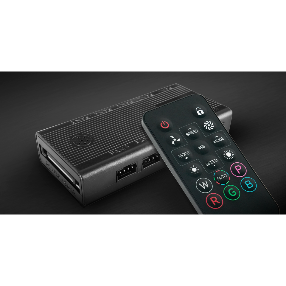 Kit ventoinhas ARGB controlo remoto Preto