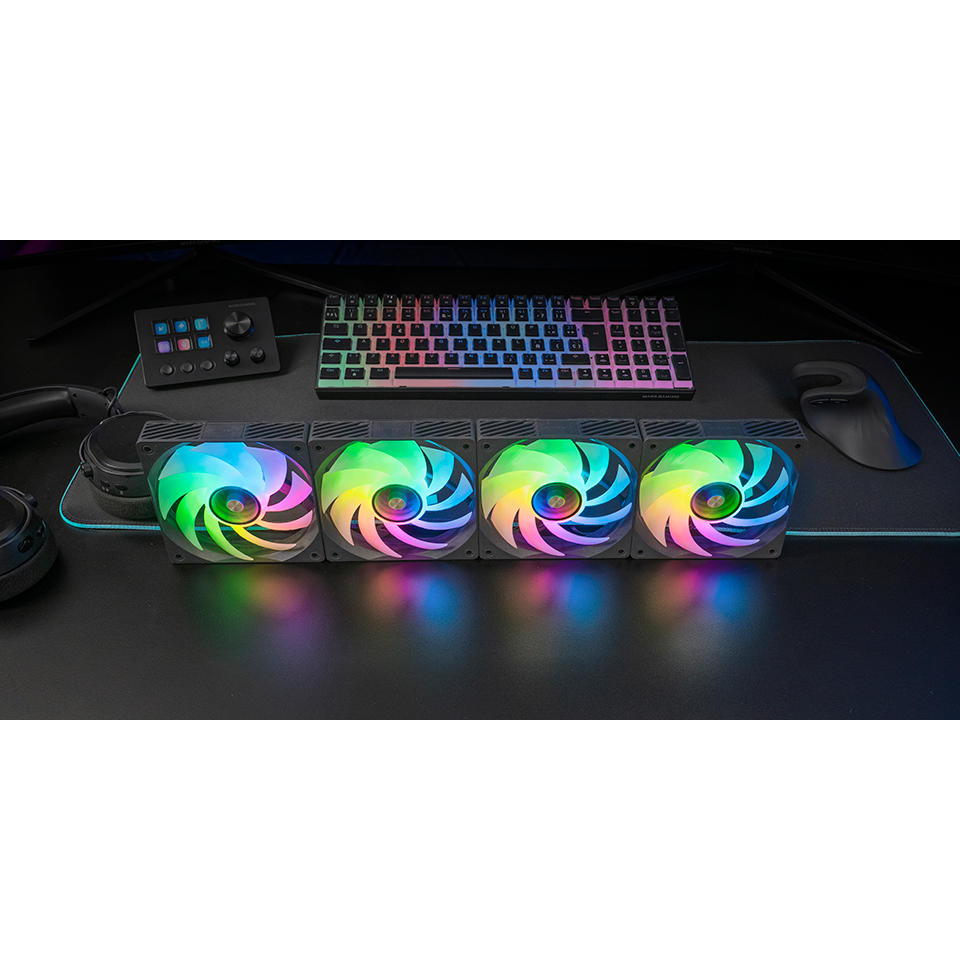 Kit ventoinhas ARGB controlo remoto Preto