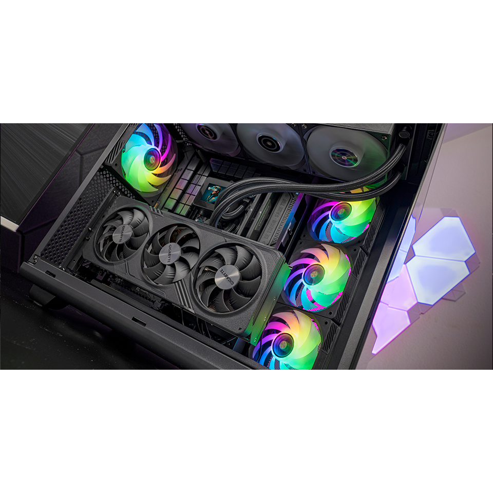 Kit ventoinhas ARGB controlo remoto Preto