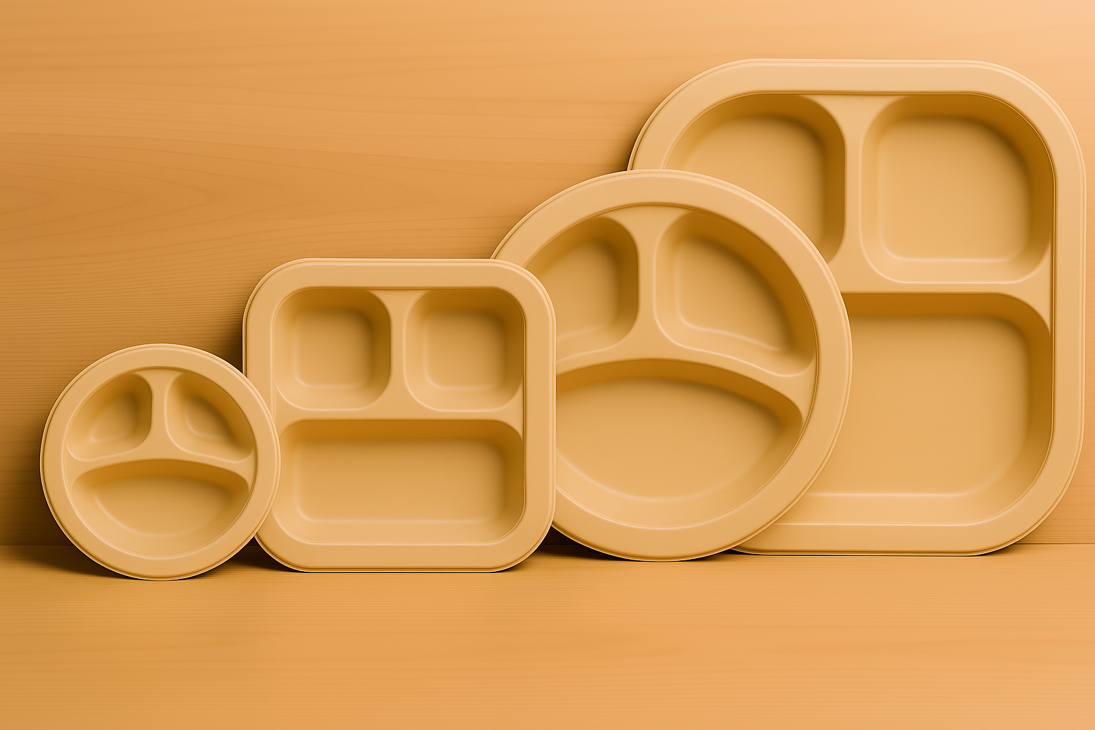 Set of Divided Plates