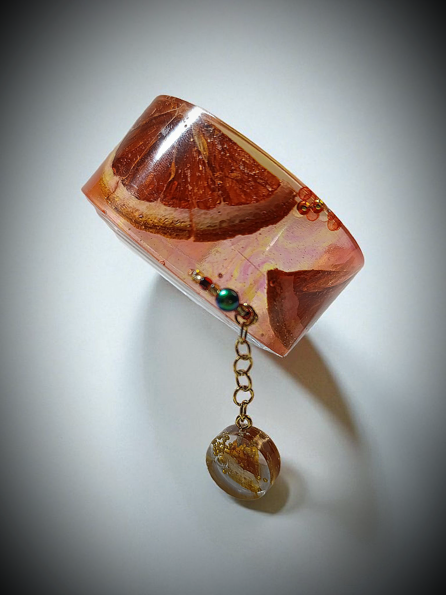 Papuošalų komplektas su džiovintais apelsinais