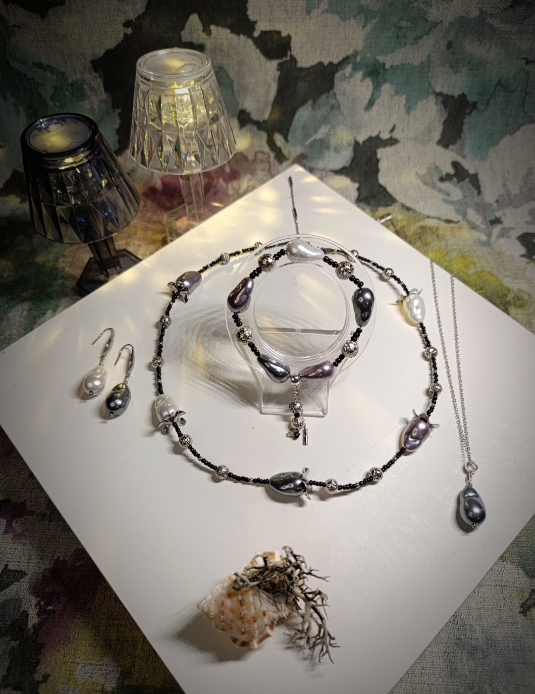 Barokinių perlų papuošalų rinkinys